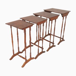 Edwardian Mahogany Nesting Tables, Set of 4
