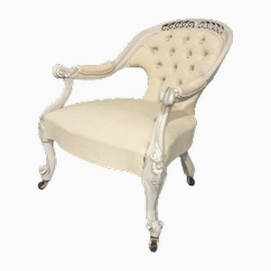 English Painted & Silver Gilt Chair, 1880s