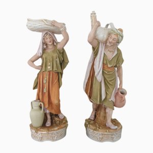 Große Wasserträger Figuren von Royal Dux, 2 . Set