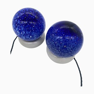 Temptation Glass and Ceramic Table Lamps attributed to Targetti Sankey, 1970s, Set of 2