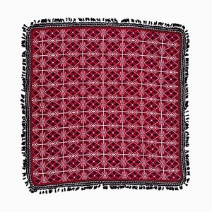 Alfombra cuadrada grande de jacquard de dos caras, años 80