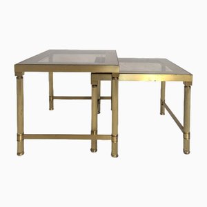 Satztische aus Messing von Maison Jansen, 2er Set