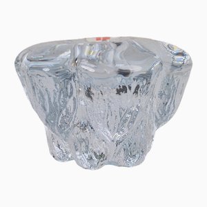 Portacandele Isblomst vintage in vetro di Sidse Werner per Holmegaard, anni '70