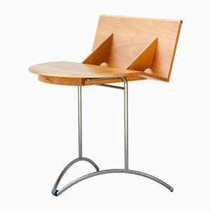 Coffee Table in National Walnut with Drawer and Wheels, Molteni, Italy