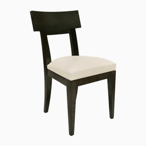 Chair in Anthracite Sycamore with Aniline Premium White Leather Seat