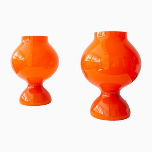 Orange Mushroom Tischlampen von Space Age, 1960er, 2er Set