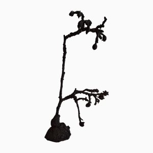 Naturalistische Vintage Metallskulptur aus patiniertem Messing, 1990er