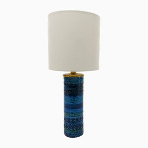 Lampada a rotelle Rimini blu di Aldo Londi per Bitossi, anni '60