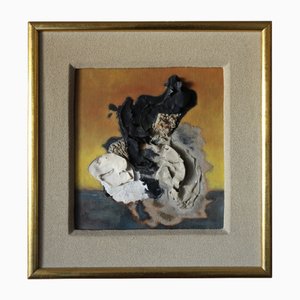 Suzanne Thienpont, 3D Artwork, 1971, Sand auf Holzplatte, gerahmt