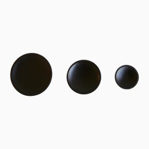 Chestnut Brown Leather Cups by Hermès, Set of 3