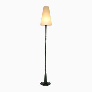Stehlampe aus patinierter Bronze von Genet & Michon, Frankreich, 1940er