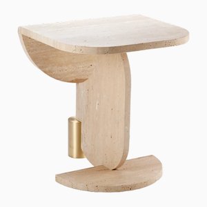 Mesa auxiliar para juegos en travertino de Dooq Detalles