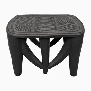 Vintage Black Nupe Stool, 1980s