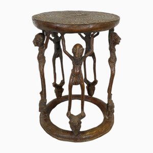Vintage Bronze Tikar Stool, 1960s