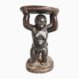 Chowkwe Tribal Male & Female Figure Stool, 1920s
