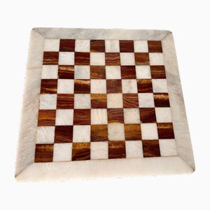 White and Brown Chess Board in Onyx and Marble