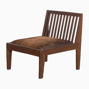 Sedia PJ-SI-18-A in pelle di Pierre Jeanneret, anni '50