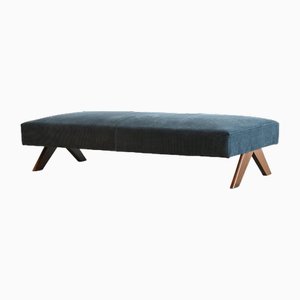 Dormeuse PJ-L-12-A con gambe a compasso di Pierre Jeanneret, anni '50