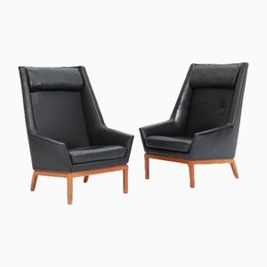 Set of Danish High Back Lounge Chairs by Erik Kolling Andersen for Peder Pedersen, 1954
