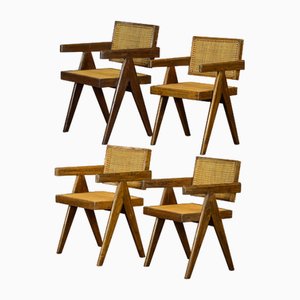 PJ-SI-28-A Dining Chairs by Pierre Jeanneret, 1956, Set of 4