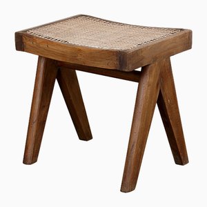 Cane PJ-SI-34-A A-Leg Stool by Pierre Jeanneret, 1950s