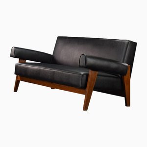 LC/PJ-SI-42-B Bridge Sofa by Pierre Jeanneret & Le Corbusier, 1950s