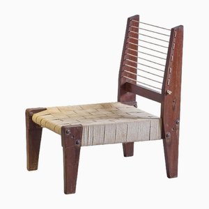 Mid-Century Modern PJ-SI-08-A Armless Easy Chair by Pierre Jeanneret, Chandigarh, 1953