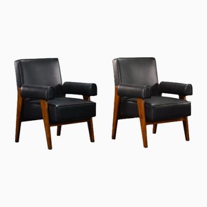LC/PJ-SI-41-A Advocate Stühle von Pierre Jeanneret & Le Corbusier, 1950er, 2er Set