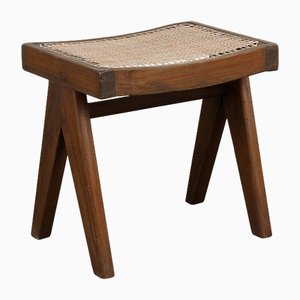Taburete A-Legs Mid-Century moderno de caña de Pierre Jeanneret, años 50