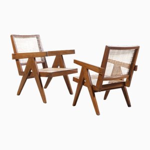 Mid-Century PJ-SI-29-A Sessel von Pierre Jeanneret, Chandigarh, 1956, 2er Set