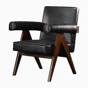 Mid-Century Modern PJ-SI-32-C Low Committee Chair by Pierre Jeanneret, 1955