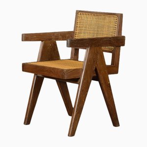 Poltrona da ufficio Mid-Century moderna PJ-SI-28-D di Pierre Jeanneret, anni '50