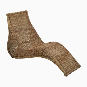 Woven Wicker Chaise Lounge