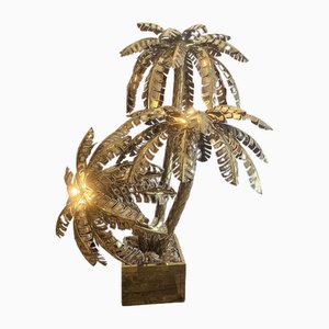 Große Palmen Stehlampe aus Messing, Frankreich, 1990er