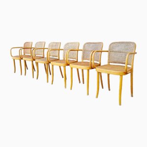 Sillas Prague Mid-Century de madera curvada de Josef Hoffmann, años 70. Juego de 6