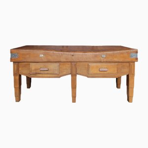 Mesa de carnicero francesa Art Déco grande, años 20