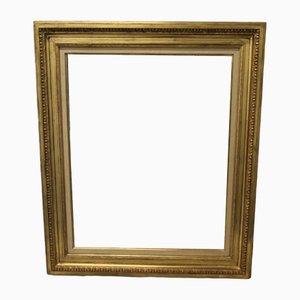 Grand Tableau ou Cadre de Miroir Rectangulaire en Bois Doré et Stuc de Gault Paris