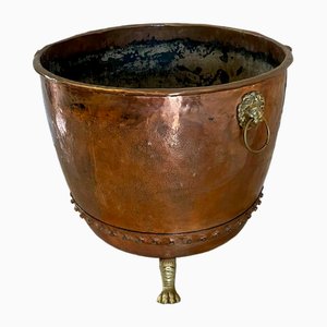 Large Antique George III Copper and Brass Log Bin, 1800