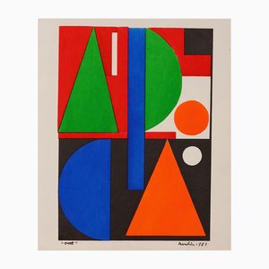 August Herbin, Composizione astratta, Litografia, 1951
