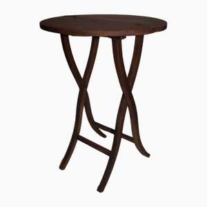 Kleiner runder klappbarer Beistelltisch aus Holz