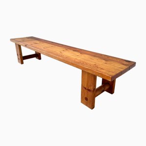 Vintage Scandinavian Pine Bench, 1970s