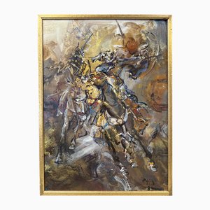 Gérard Pamboujian, Battle of the Pyramids. Oil on Canvas, 1975