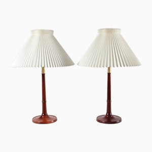 Danish Table Lamps in Mahogany by Esben Klint, 1960s, Set of 2