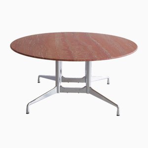 Large Dining Table with Travertine Stone Top by Charles & Ray Eames for Vitra, 2008