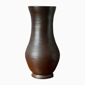 Grand Vase Brutaliste en Grès Strié par Jean Dubost, Noron La Poterie, 1970s
