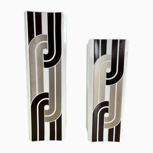 Deutsche Keramikvasen von Hermann Schwahn für Hutschenreuther, 1970er, 2er Set