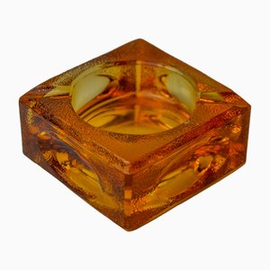 Orange Ice Cube Ashtray by Antonio Imperatore, Murano Glass, Italy, 1970s