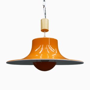 Grand Plafonnier Orange Space Age de Erco, 1970s