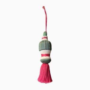 Nœud de Meuble en Coton Rose Foncé et Vert Foncé par Miho