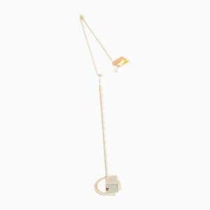 Lampada da terra vintage minimalista in metallo bianco di Hartmut Engel per Brendel, Germania, anni '80